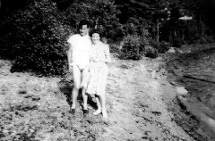 D034- Gene Miles; Alice Bennett (at square pond)
